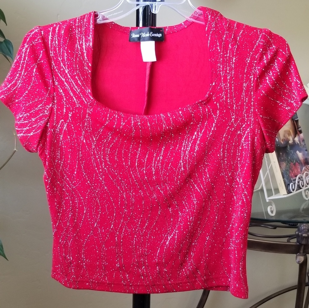 Ronni Nicole Evenings vintage blouse top large EUC